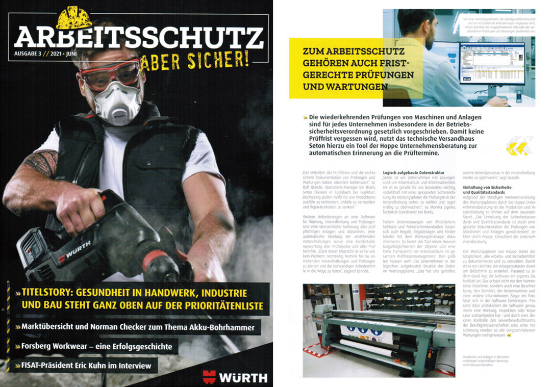 Arbeitsschutz aber Sicher/ 06-21 S-Zwei Verlag GmbH Zum Arbeitsschutz gehren fristgerechte Prfungen und Wartungen