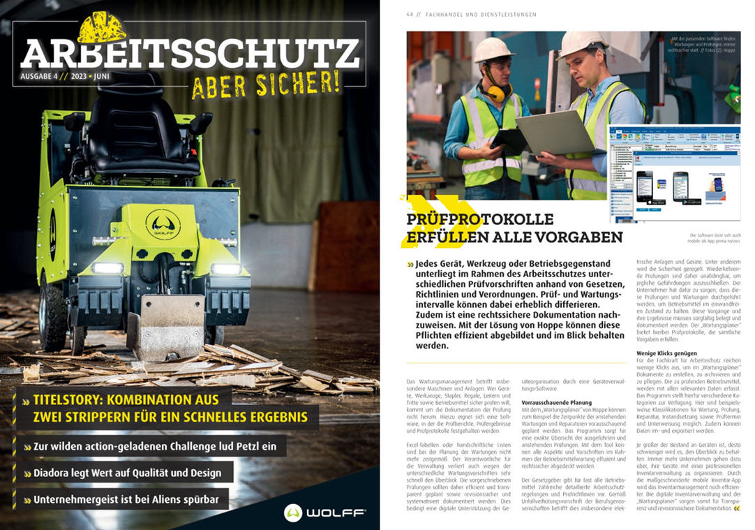 Arbeitsschutz aber sicher / 06-23 S-Zwei Verlag GmbH Prfprotokolle erfllen alle Vorgaben