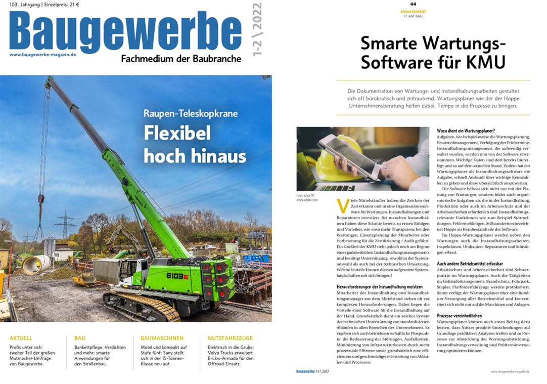 Baugewerbe - Feb/22 - Smarte Wartungssoftware fr KMU