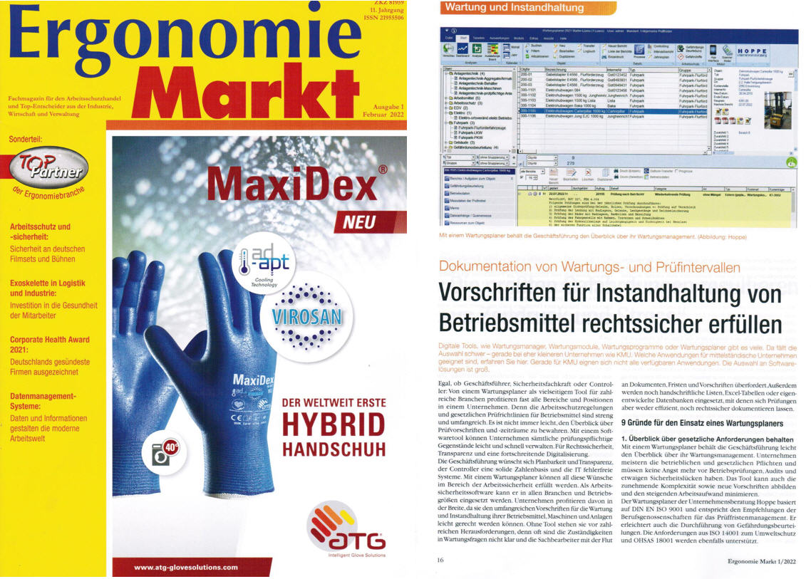 Ergonomie Markt- Feb/22 - Knittler Medien GmbH Vorschriften der Instandhaltung von Betriebsmittel rechtssicher erfllen