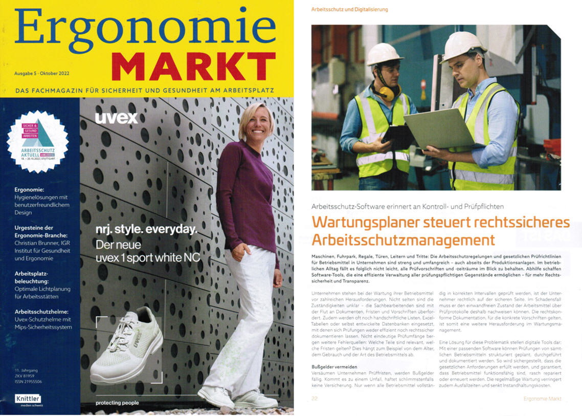 Ergonomie Markt- Okt/22 - Knittler Medien GmbH Arbeitsschutz-Software erinnert an Kontroll- und Prfpflichten