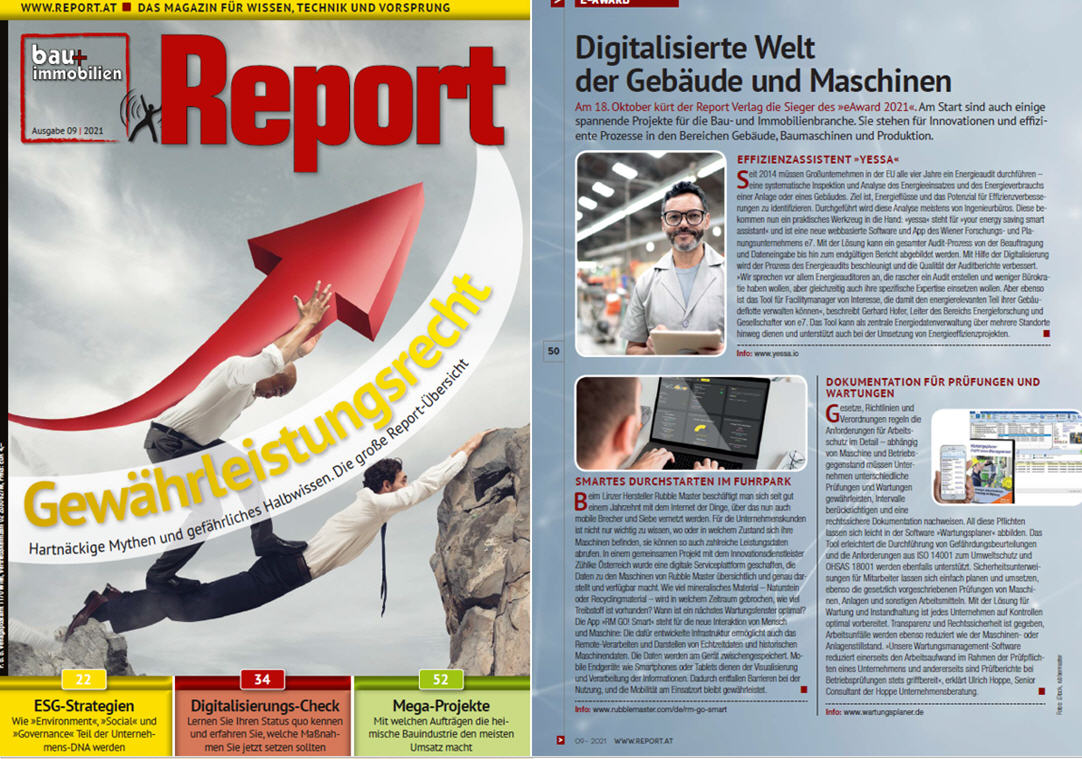 Bau + Immobilien Report.at Report Verlag GmbH & Co KG Oktober/21 - Digitalisierte Welt der Gebude und Maschinen