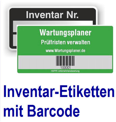 Individuelle Inventar-Etiketten. Hier auch in kleinen Mengen! mit Wuns