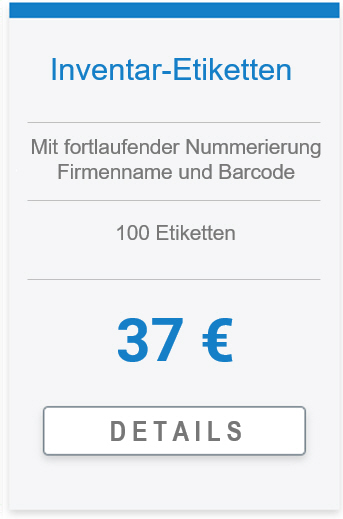 Etiketten Inventaretiketten Barcode fortlaufende Nummerierung zur Inventur