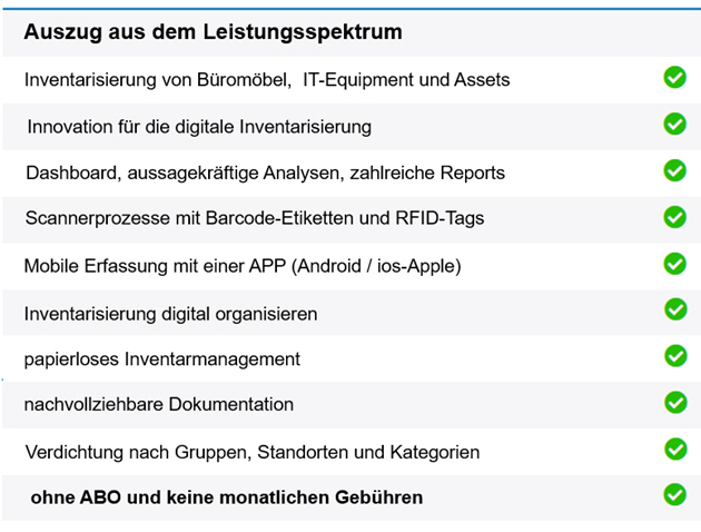 digitale Inventarverwaltung fr Inventar.  Einfache Inventarisierungssoftware