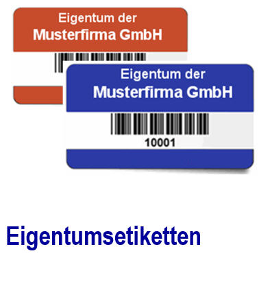 Individuelle Inventar-Etiketten TOP Preis, Kleine Mengen! Wunschtext