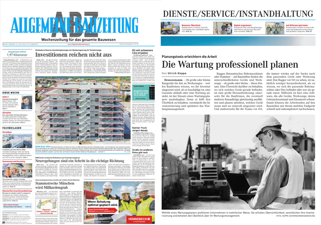 Allgemeine Bauzeitung - Patzer Verlag Juli/23. Die Wartung professionell planen