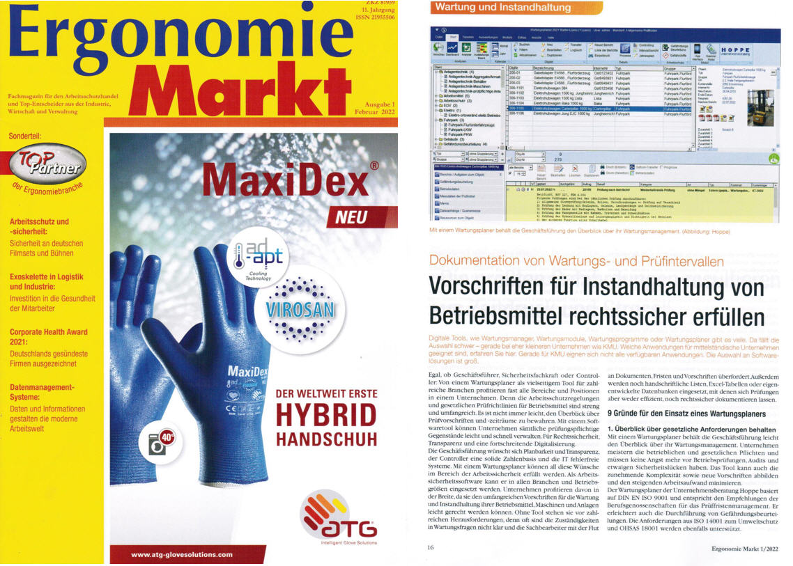 Ergonomie Markt- Feb/22 - Knittler Medien GmbH Vorschriften der Instandhaltung von Betriebsmittel rechtssicher erfllen