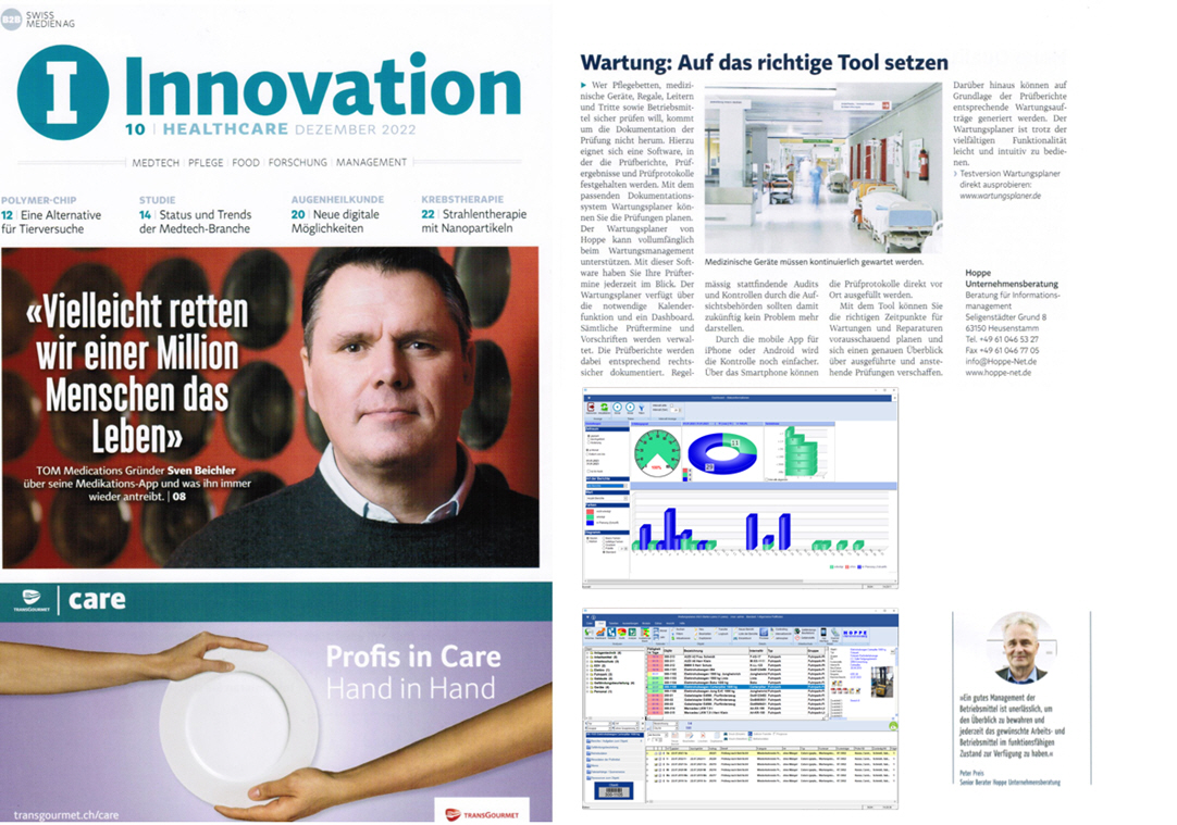 innovation-Healthcare / 12-22 B2B Swiss Medien AG - Bei der Wartung auf das richtige Tool setzen
