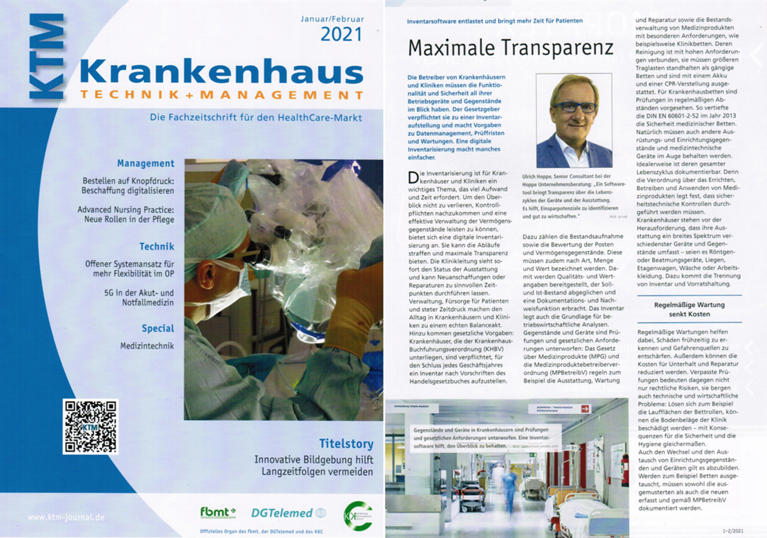 KTM Krankenhaus Technik + Management - PN-Verlag Feb/21 - Maximale Transparenz im Krankenhaus und in der Klinik
