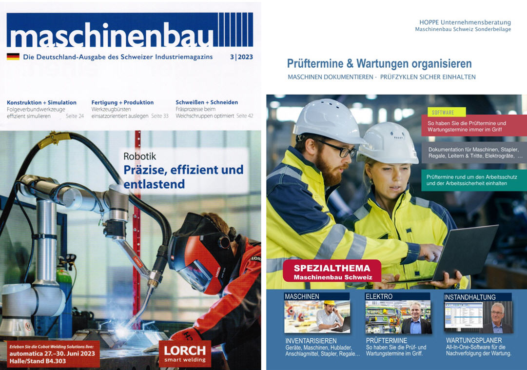 Maschinenbau-Schweiz.ch Olympia Verlag Wartungsplaner Komplettlösung