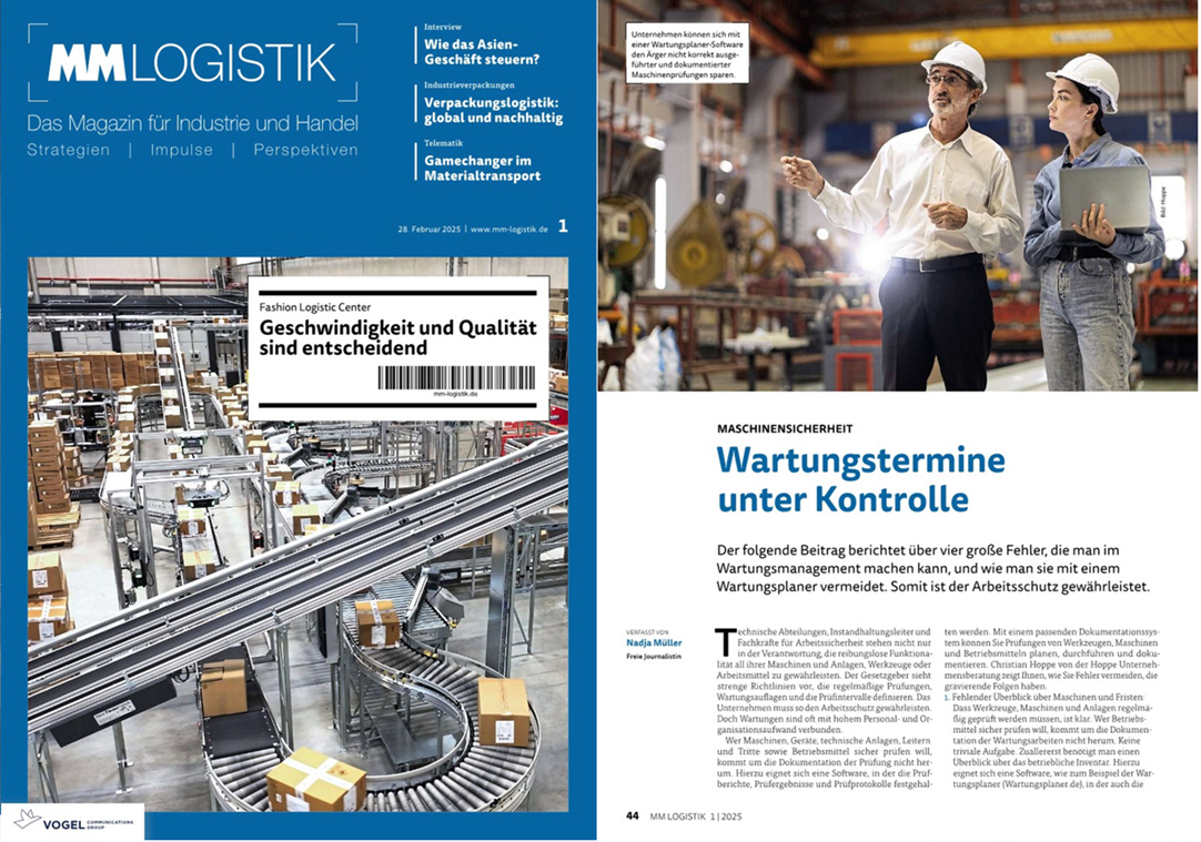 MM Logistik Vogel Communication Group Mrz/25 Maschinensicherheit - Wartungstermine unter Kontrolle