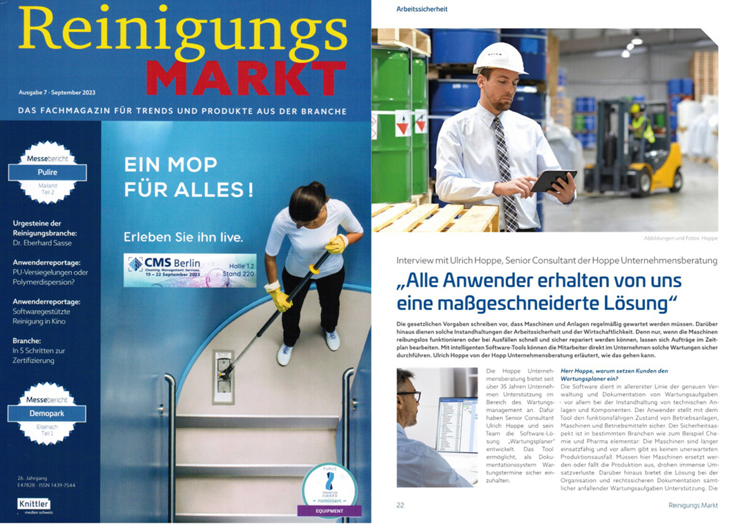 Reinigungsmarkt Sep/23 - DIN EN ISO 9004 Arbeitssicherheit Wartungsplaner