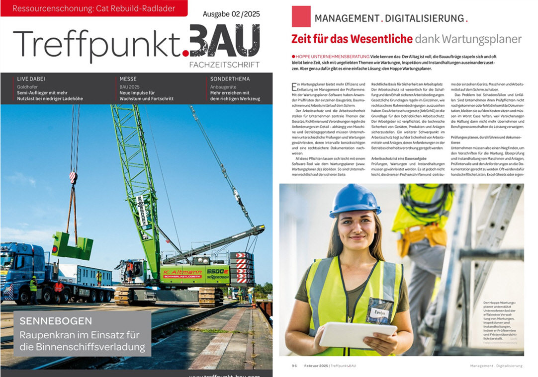 Treffpunkt Bau / 02-25 Zeit fr das Wesentliche dank Wartungsplaner