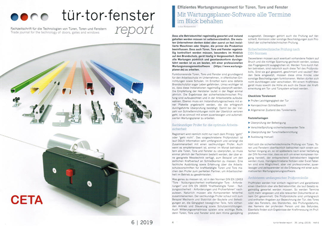 Tr Tor Fenster Report  - Effizientes Wartungsmanagement fr Tren, Tore und Fenster