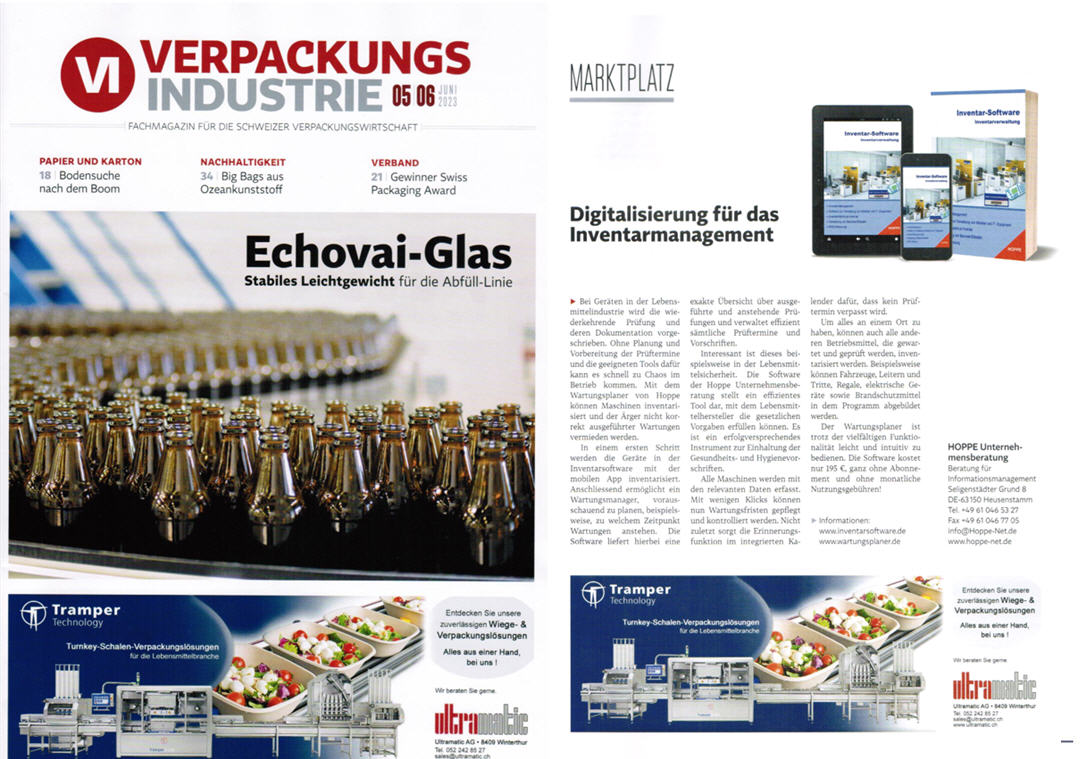 Verpackungs-Industrie  06-2023 B2B Swiss Medien AG Digitalisierung für das Inventarmanagement
